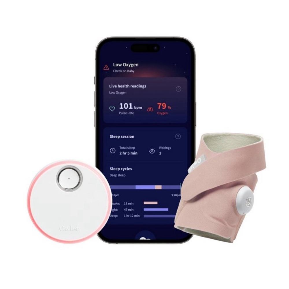 Like New Owlet Dream Sock Baby Monitor, Dusty Rose, 3RD Generation 💕 BM06N20MCJ